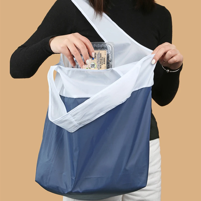 재사용 가능한 식료품 백, 세탁 가능한 접이식 쇼핑 토트백, 견고하고 가벼운 친환경 숄더백
