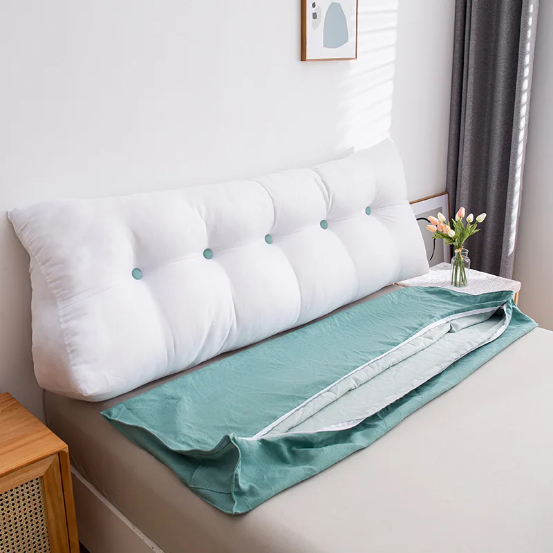 Soft Korean Velvet Triangle Pillow Big Cushion Home Bedroom The Bed Removable Washable Tatami Sofa Pillow Lumbar Backrest Cojin 2