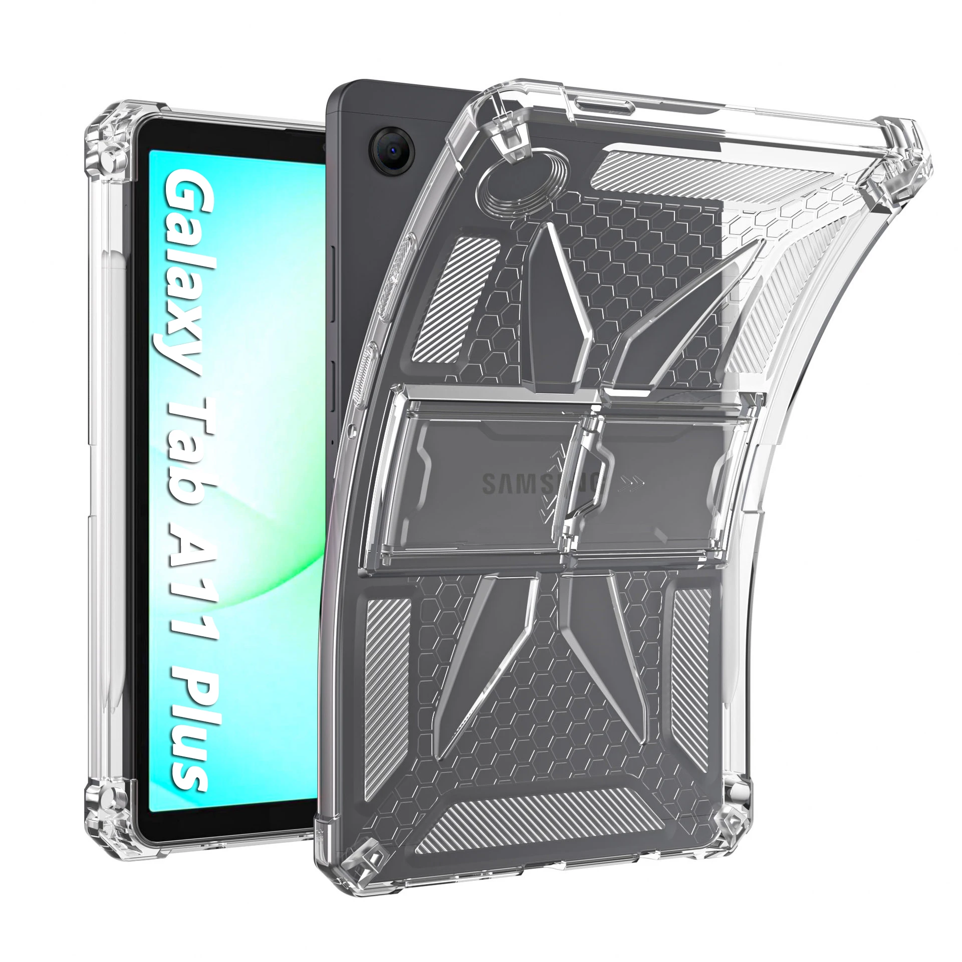 Enhanced Clear Soft TPU Stand Tablet Case Cover