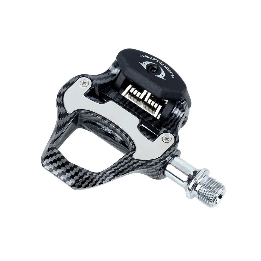 RACEWORK Road Bike Pedal Nylon+Carbon Fiber Self-locking Bicycle Locking Pedals Ultra Light 2Bearings+DU For SPD Keo