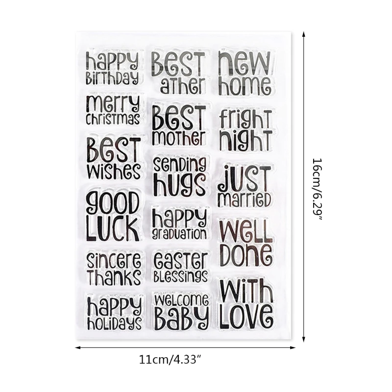 Blessing Clear Silicone Stamps Christmas Birthday Wedding Cards Making Supplies