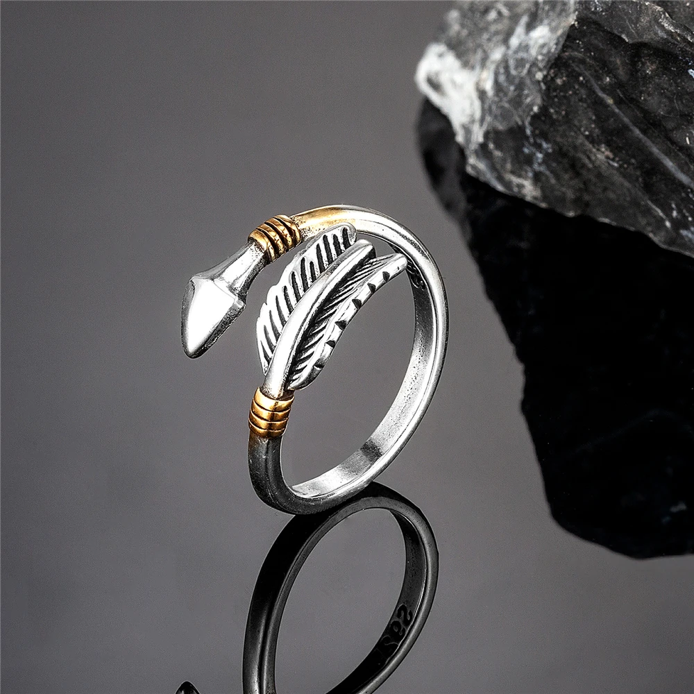 Charm Silver Plated Copper Cupid Arrow Rings Women Opening