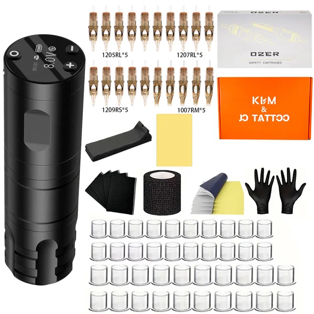 Tattoo pen set Wireless tattoo machine Li-battery 1500mAh capacity Permanent Makeup Tattoo Machine Set Tattoo Supplies machine - Image 2