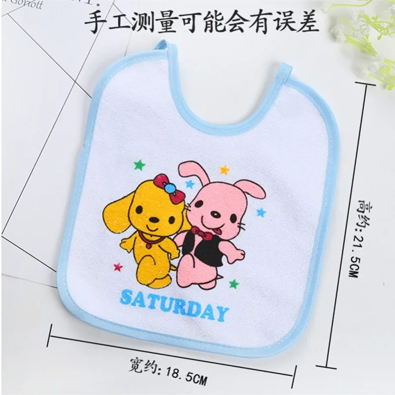 Weekly Without Repeating Baby Bibs U Shaped Newborn Infants Waterproof Printing Burp Cloths Saliva Towel for Baby 7pcs