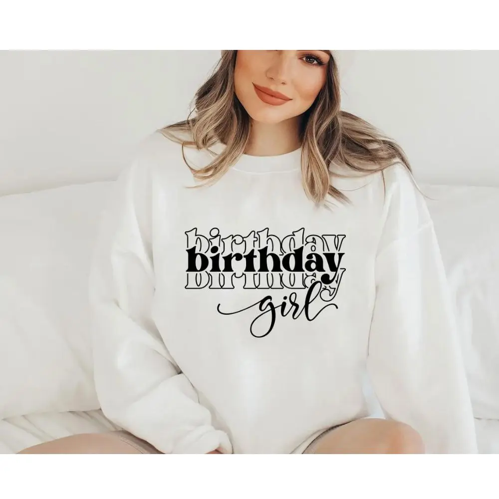 Birthday Squad Sweatshirt Birthday Girl Jumper Birthday Party Crew Gift Funny Cute Birthday Top Clothes Fashion Sweatshirt Women