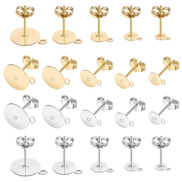 50pcs/set Earring Hooks Including 50pcs Silicone Earring Backs and 50pcs  Jump Rings, For DIY Jewelry Making