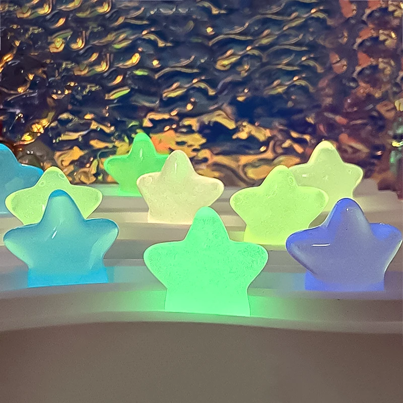 

1PC Mini Stars Glow in Dark Ornament Resin Fairy Garden Micro Landscape Diy Bookshelf Succulent Gardening Home Art Decoration