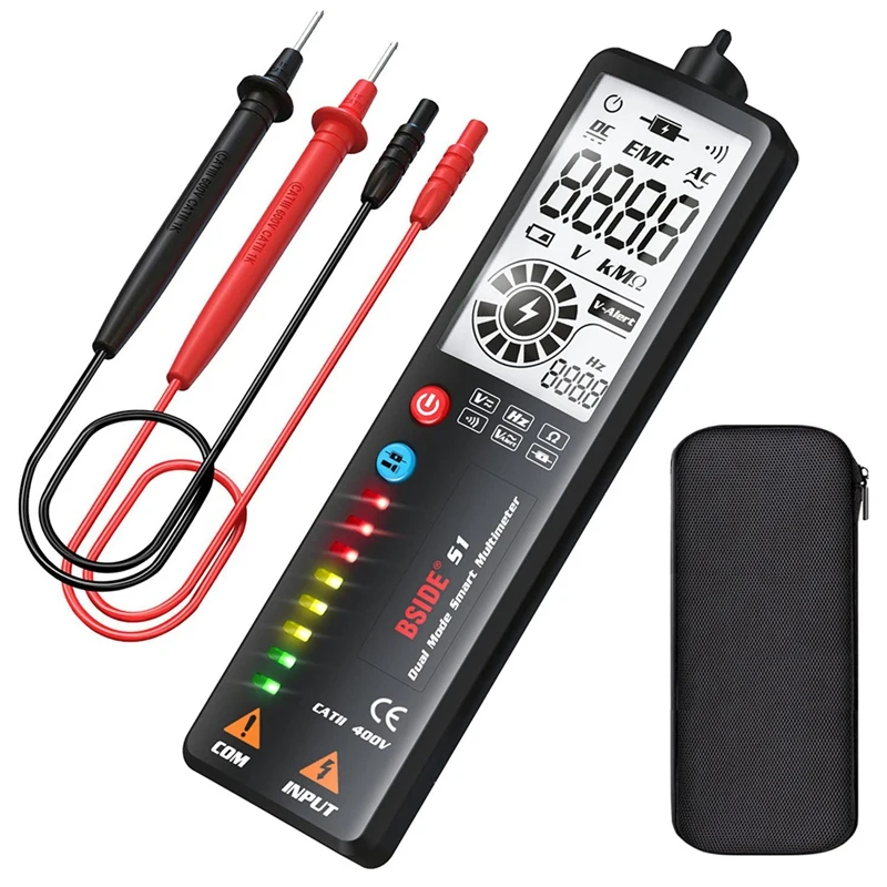 

BSIDE S1 Voltage Detector Tester Digital Multimeter DC AC Voltage Ohm Continuity Hz NCV Test Meter