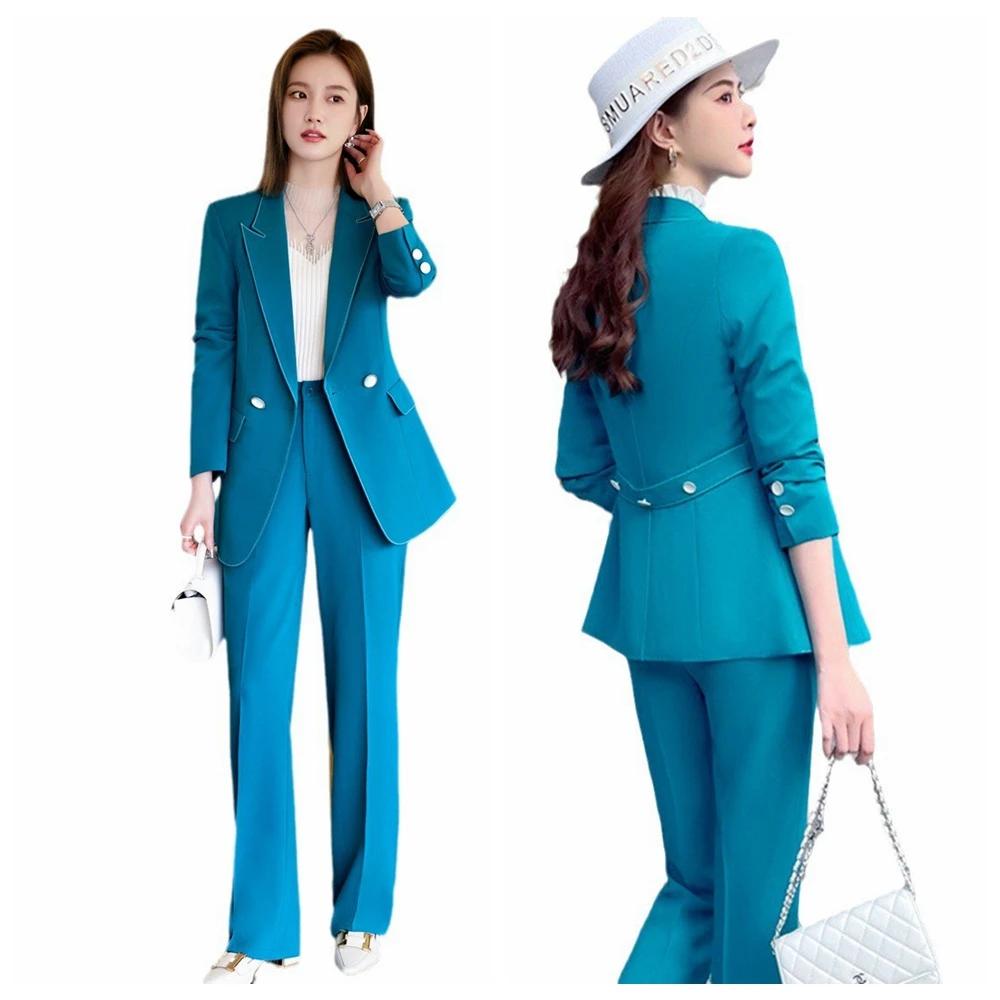 

Quality Autumn Winter Formal Ladies Fashion Blazer Women Business Suits with Sets Work Wear Office Casual Pants Jacket Suit