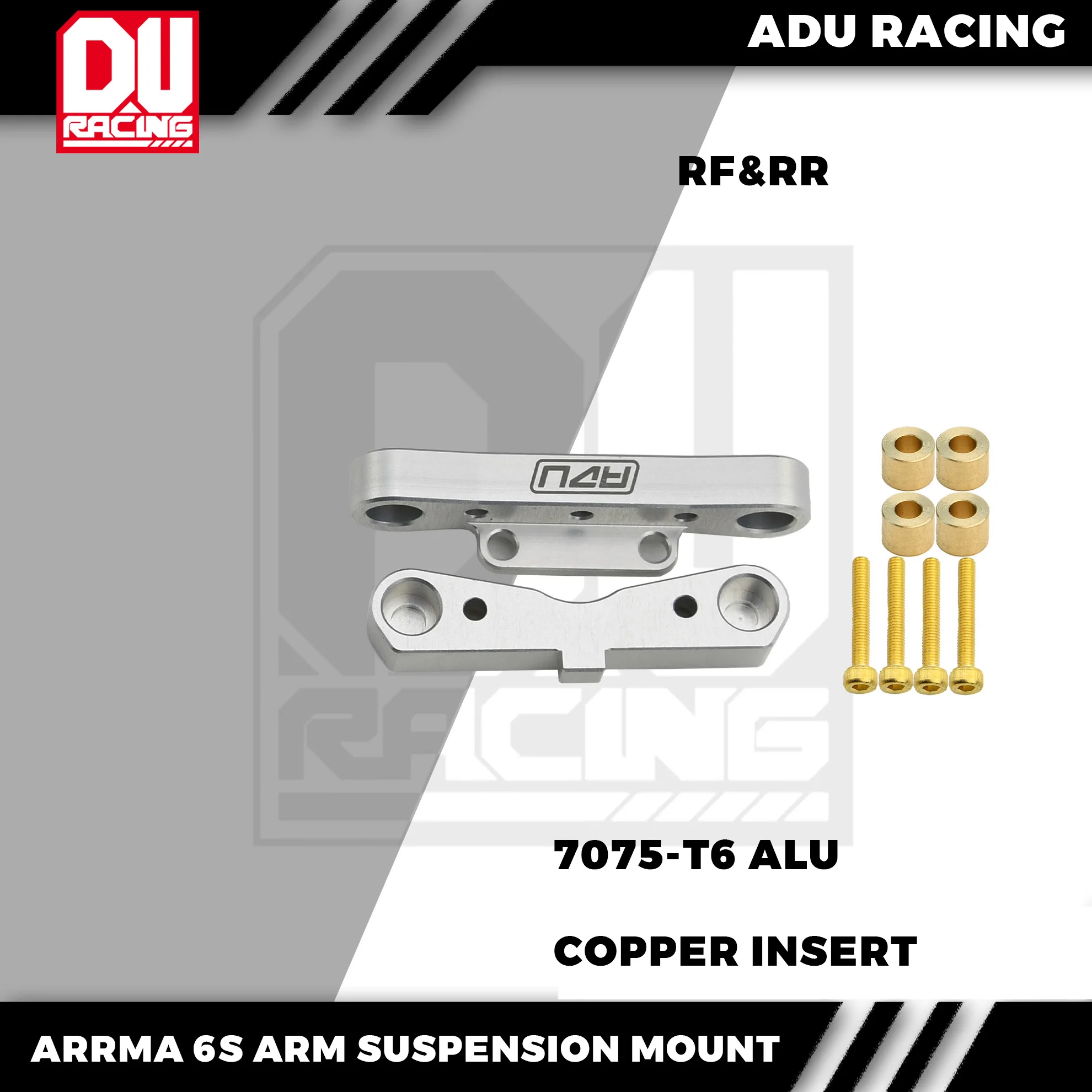 Rc car parts ADU RACING REAR SUSPENSION MOUNT CNC 7075-T6 ALUMINUM ARRMA 6S 1/8 1/7