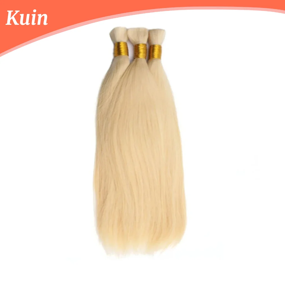 Bulk Human Hair For Braiding Straight 100% Virgin Remy Hair Extensions 50g 100g Blonde Color Natural Hairpiece 12-30 Inches