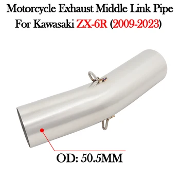 Slip On For KAWASAKI ZX-6R ZX6R 636 2009 - 2020 2021 2022 2023 Motorcycle Exhaust Middle Link Pipe Modify GP Muffler Escape Moto
