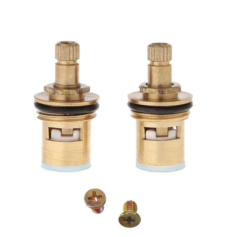 Replacement Brass Ceramic Disc Tap for Valve Quarter Turn Cartridges Gland Insert 20 Teeth Bathroom Faucet Accessor