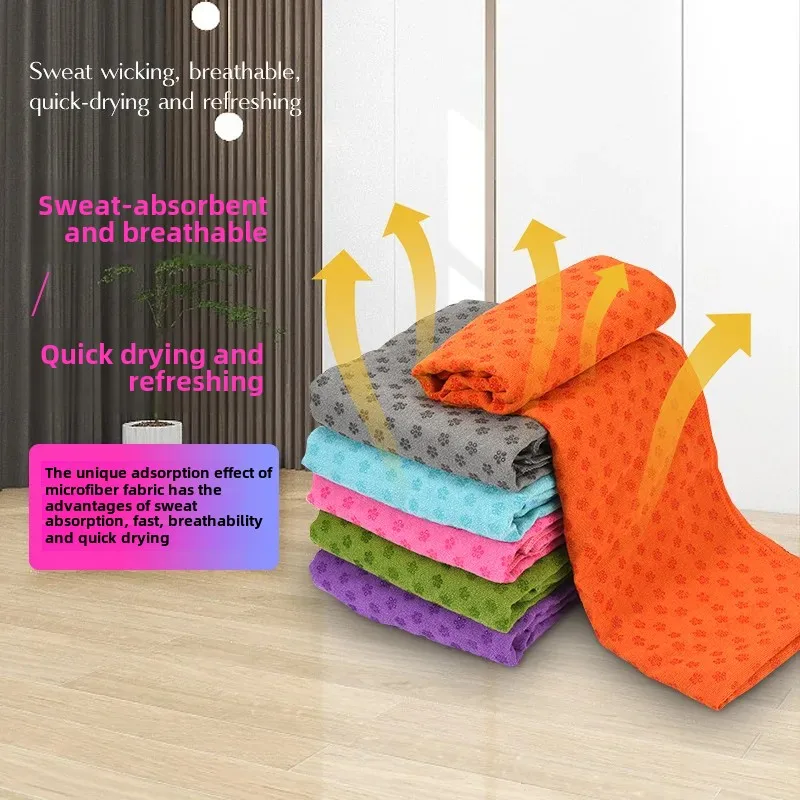 Anti-Slip Resin Yoga Mat Superfine Fiber Particle Plum Blossom Design Yoga Lay Cloth Cover Blanket Sport Fitness Equipment