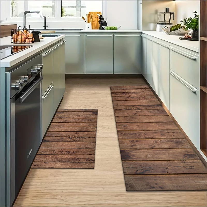 Description Picture 5 of itemVintage wooden kitchen carpet, indoor non-slip decorative mat for laundry room bathroom door window home floor carpet
