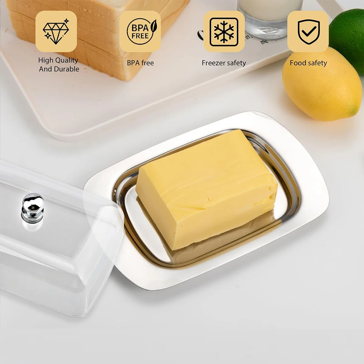 Butter Box Bpa Free Butter Dish Stainless Steel Dishes Bpa-free Storage Solutions For Home Restaurant Hotel For Serving