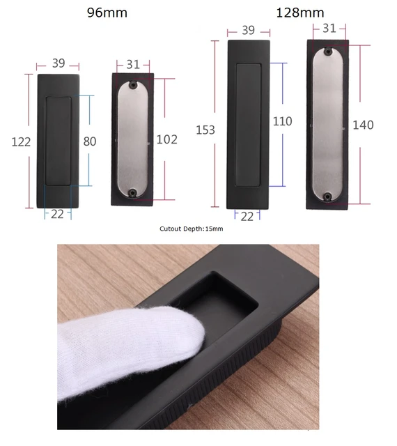 Zinc Sliding Pocket Door Cabinet Recessed Flush Pull Handle Dust Cover - Cabinet  Pulls - AliExpress