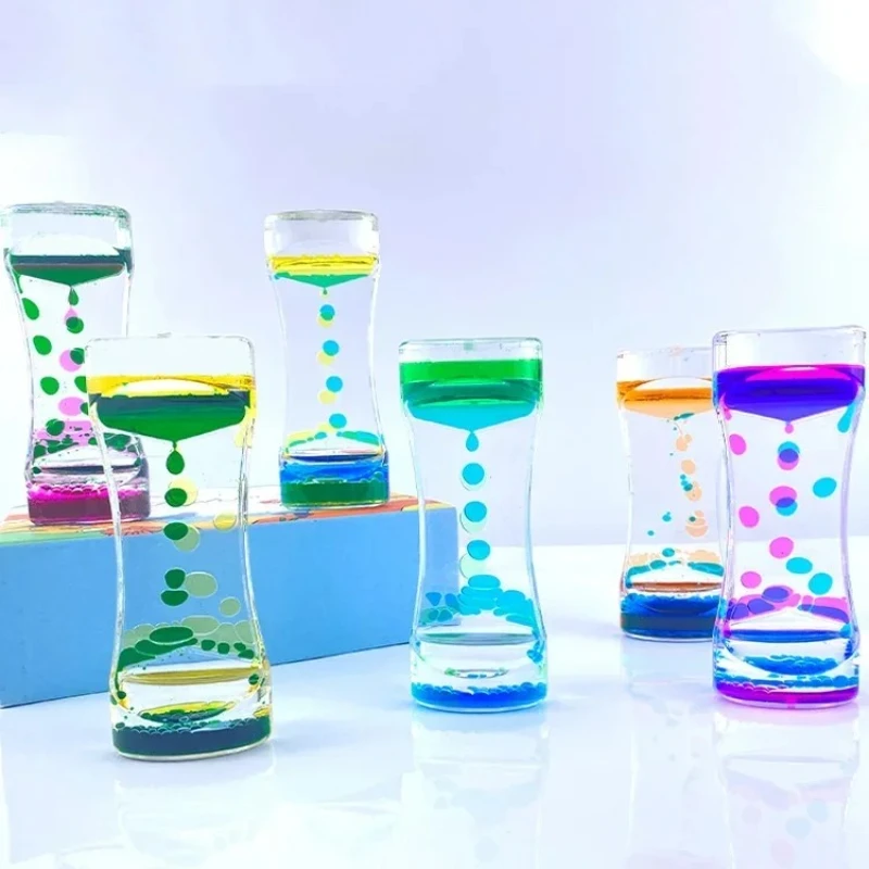 Hourglasses Timer Movement Sensory Toy Stress Relief Office Desktop Ornament Liquid Motion Bubbler 1pc for sand timer,liquid hourglass timer,colored hourglass