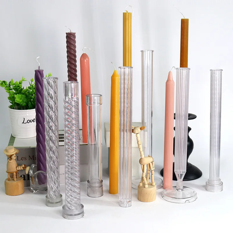 20 Styles Creative Long Acrylic Candle Mold Rod Plum Blossom Geometry