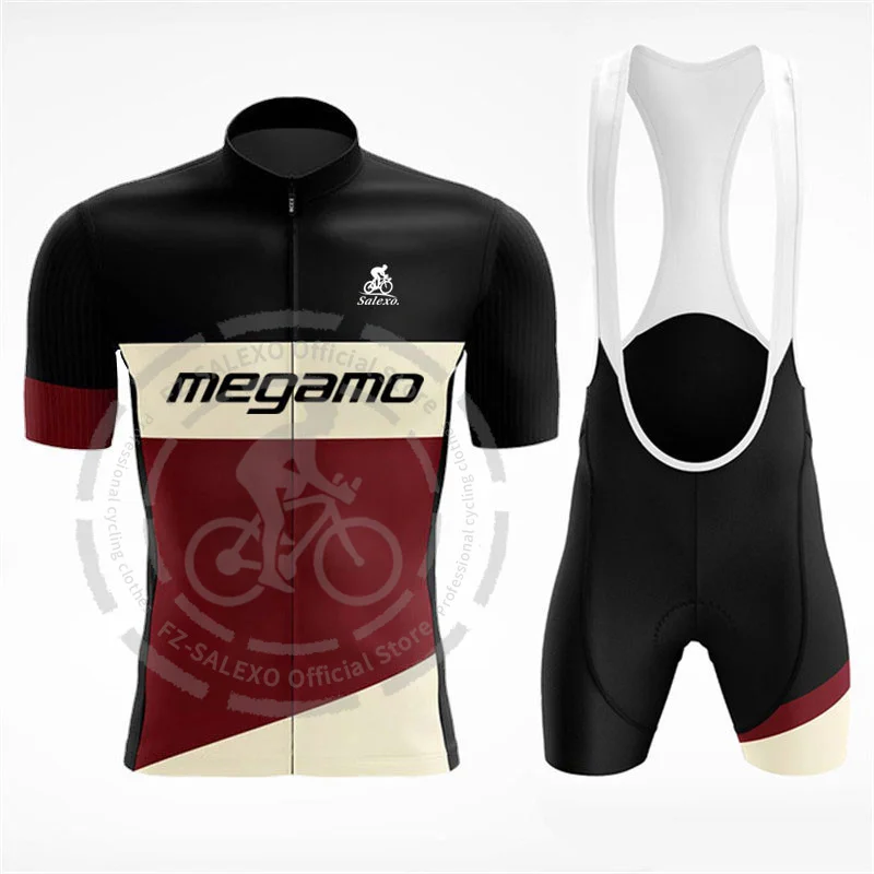 Megamo Cycling Clothing Men Summer MTB Bike Uniform Short Sleeve Cycling Jersey Set Road Bicycle Wear cycling jersey set