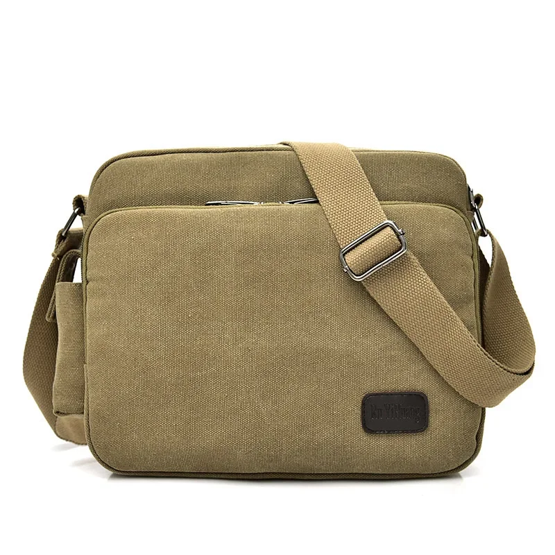 Customizable Fashionable Canvas Men's Bag Multi functional Shoulder Bag Men's Casual Large Capacity Crossbody