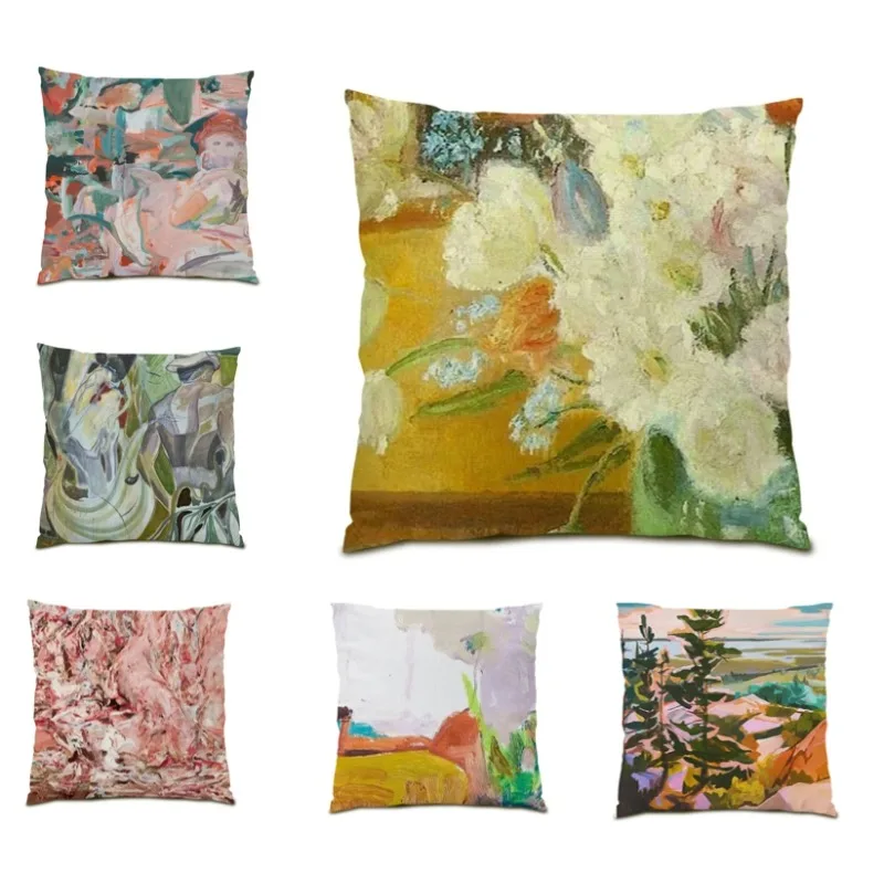 

Oil Painting Cushion Cover European Style Vintage Retro Pillowcase Double Sided Pillow Cover Sofa Home Decor 2024 Cojines F1250