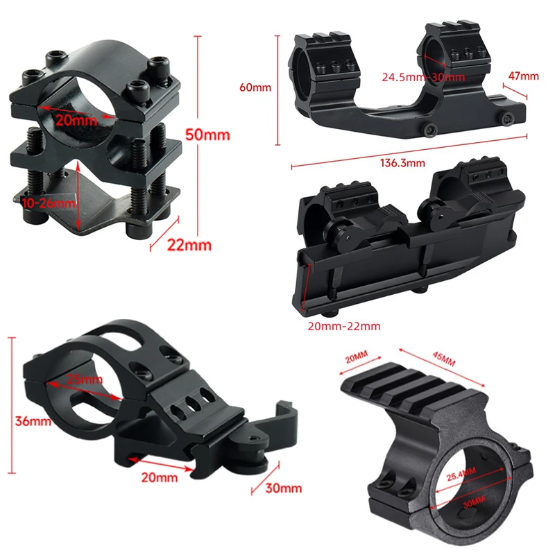 

25.4mm/30mm Loop Mouth Riflescope Laser Clip Multi Functional Universal Clamp Hunting Tactical Accessories 20mm11mm Convert Clip