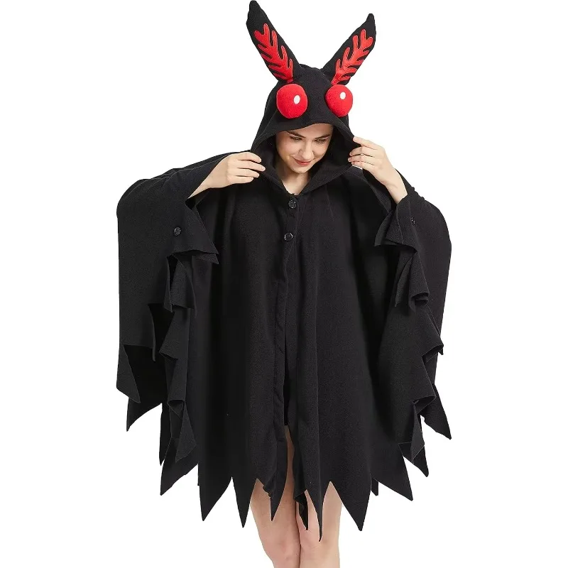 Unisex Mothman Costume Mothman Cosplay Hooded Christmas Costumes Party Cape