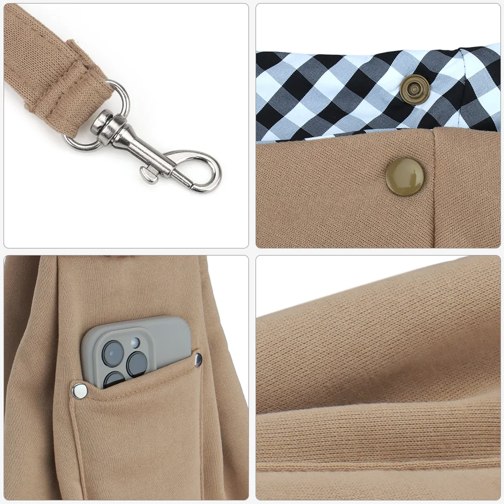 Portable Pet Shoulder Bag with Phone Pocket – Travel Handbag for Dogs & Cats 5