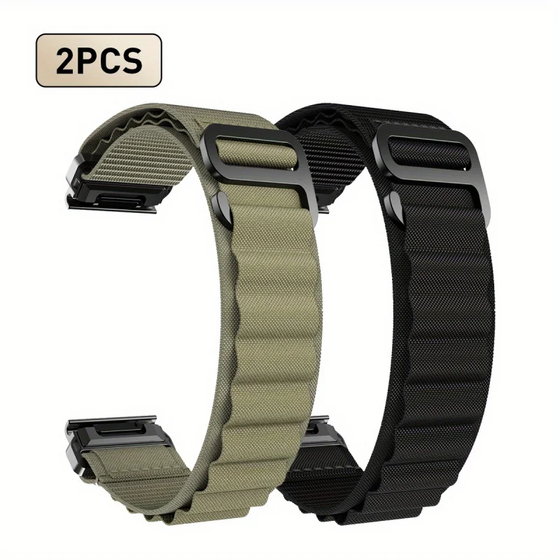 Unisex Quick Release Wave Nylon Watch Band - 2PC Set (20/22/26mm)