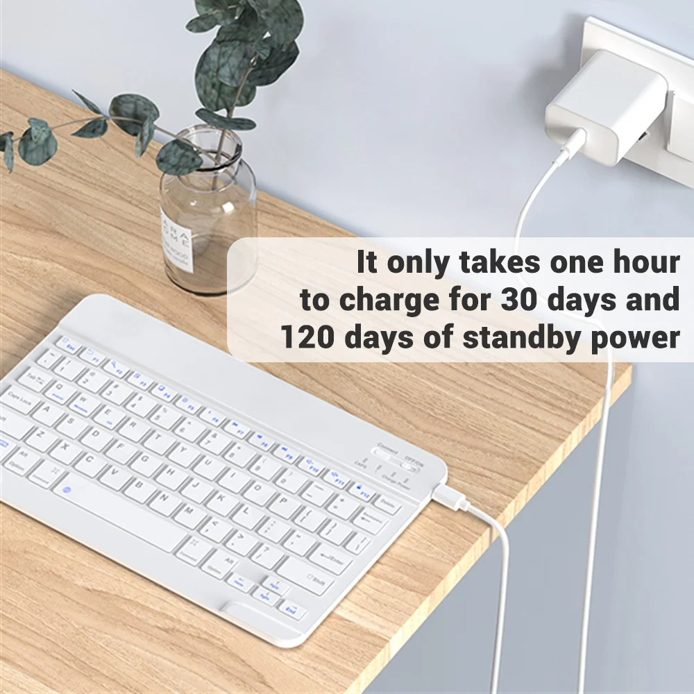 Ultra-Thin Rechargeable Bluetooth Keyboard - 78-Key Portable Design