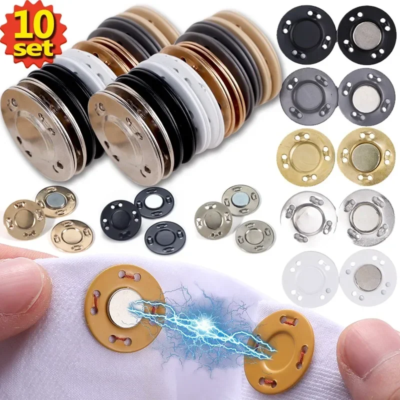 COMNICO 12 Set Bottoni Magnetici Da Cucire - 14mm - Chiusure In Lega Per Borse, Portafogli, Pelle - 4