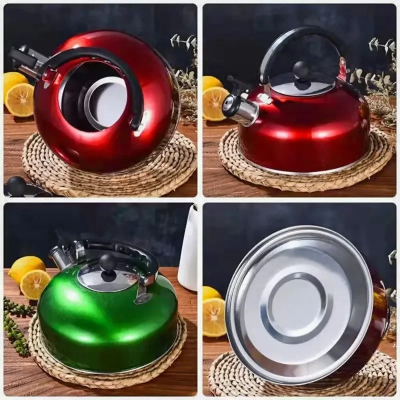 3L stainless steel teapot stove gas kettle whistle pot hiking and cooking teapot ergonomic handle teapot folding kettle portable folding kettle