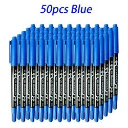 Set of 10 Waterproof Dual - Tip Colored Markers for Sketching and Art Supplies (Blue - 50pcs)