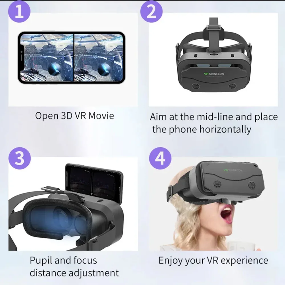 G13 VR Glasses VR Smart Glasses Headset Smart Helmet Video Game Binoculars For 5-7 Inches Smartphone Helmet
