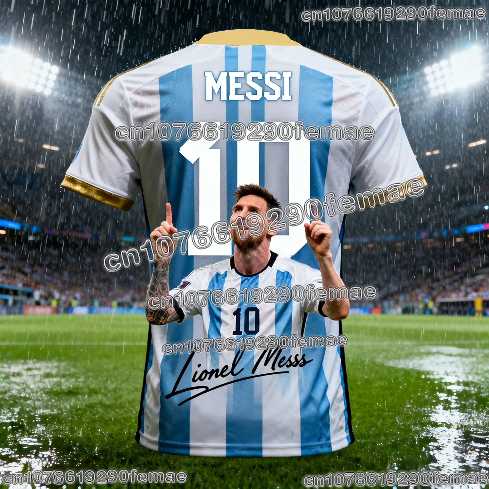 2026 AI MESSI #10 Fan Edition Football Jersey Kids and Adults Soft Training Tee Suitable for Hot Summer Sports Activities 2