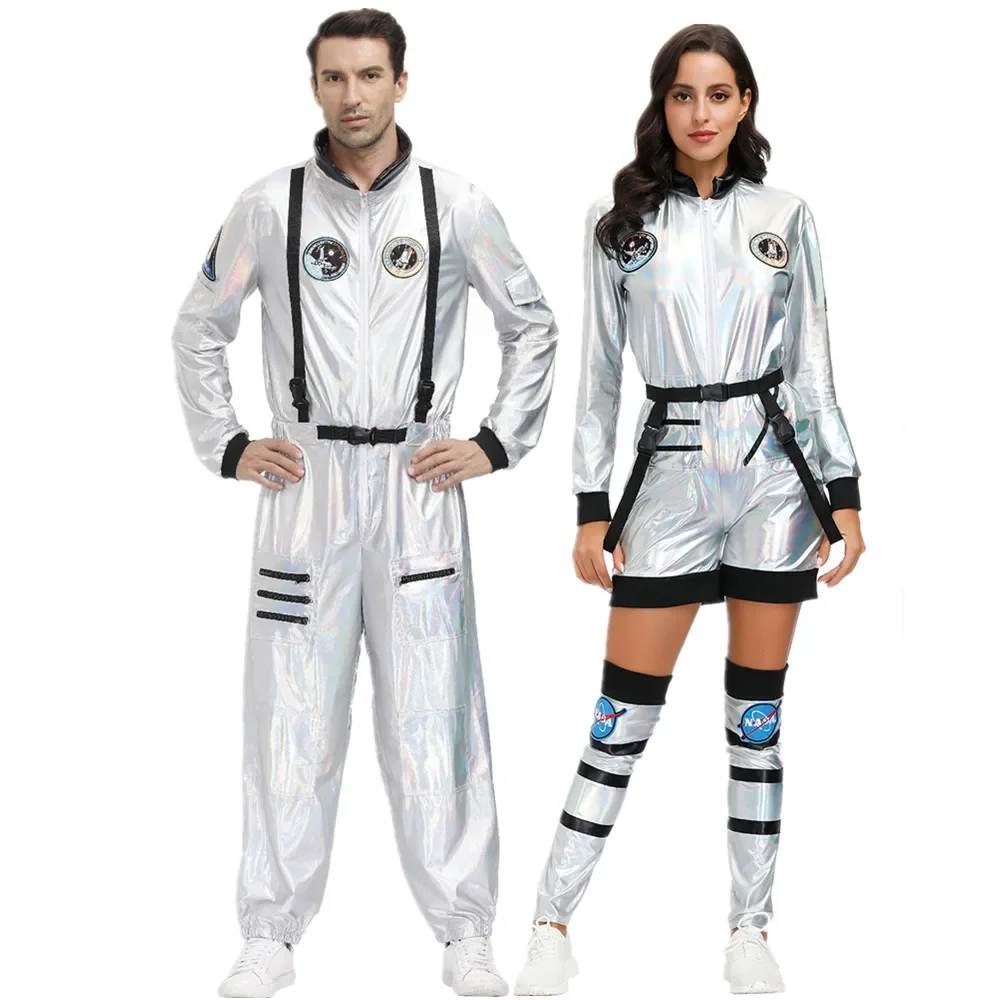 

Adult Astronaut Costume Rocket Space Pilots Jumpsuit Couples Party Purim Carnival Costume Halloween Cosplay Fancy Dress