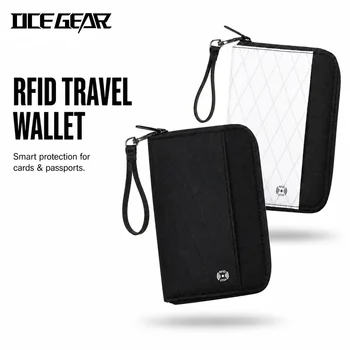 OCEGEAR Portafoglio da viaggio Porta passaporto RFID Stop Porta carte di credito di grande capacità Organizzatore Protezione ladro Borsa con cerniera