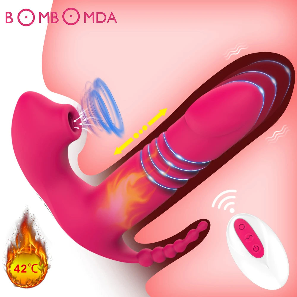 Silicone Sucking Vibrator Telescopic Oral Clitoris Stimulator_voghion.com
