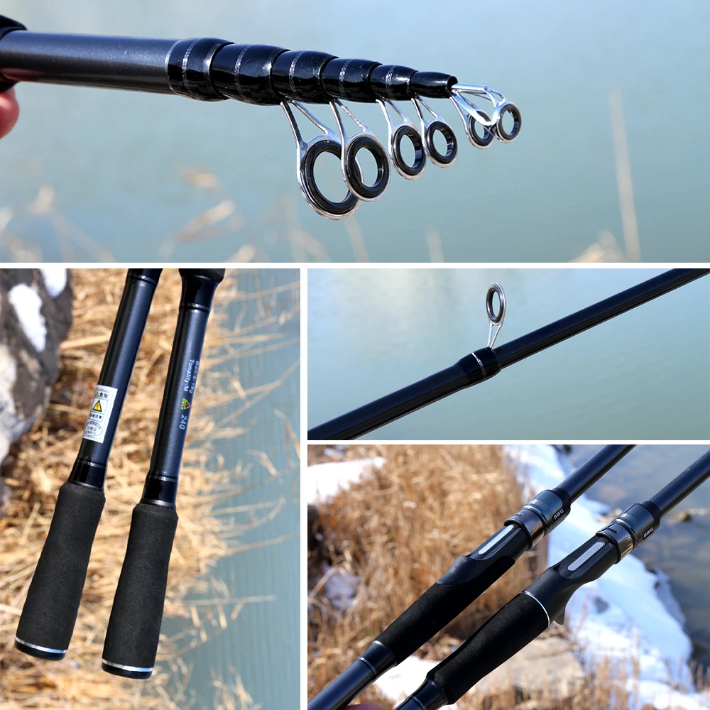 Fishing Rod Ultralight Telescopic Lure Fishing Rod Spinning Casting Carbon Fiber Pole Jigging Bait WT 8g-18g Fast Bass Fishing Rods M Action