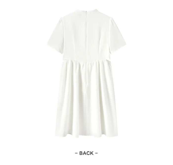 Women Dress Small Stand-Up Collar Buttoned Elegant And Gentle Summer Slightly Sexy Short Skirt New Arrival