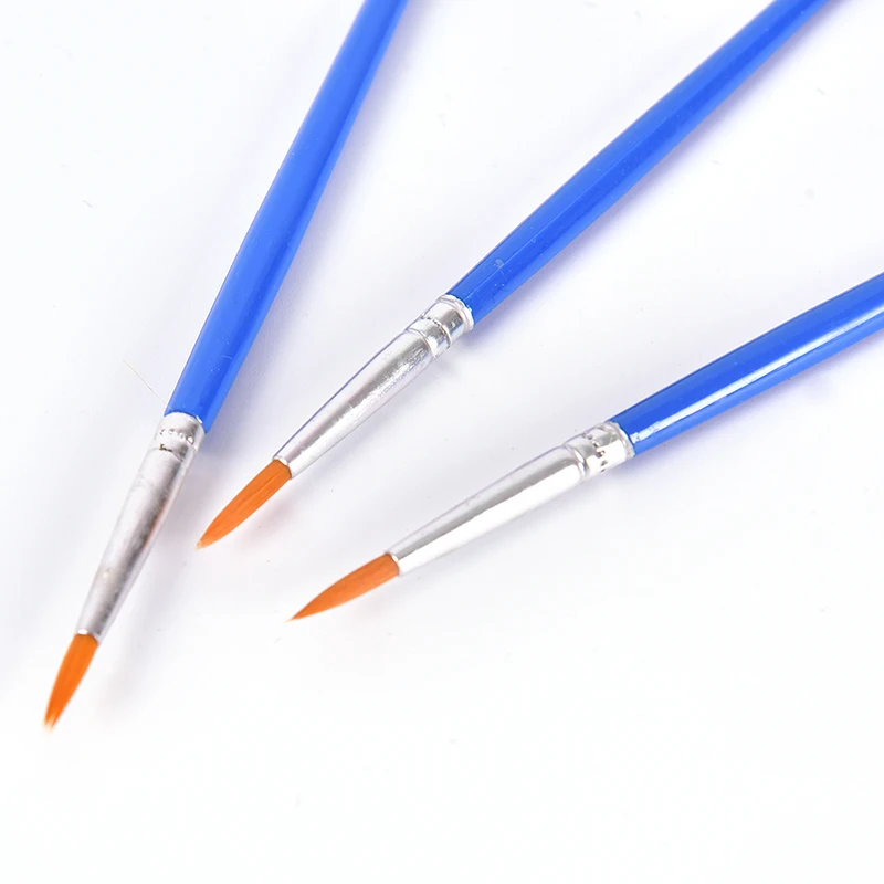 10Pcs Nylon Hair Artist Paint Brush Acrylic Watercolor Round Fine Hand Point Tip painting brushes