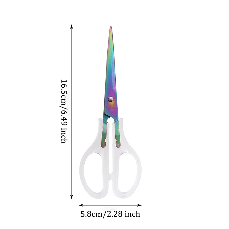 1 Pcs Office Scissors,Transparent Handle Scissors Anti Rust,Handmade Diy Domestic Office Stationery,Paper Cut Pruning ZS-17 - 6