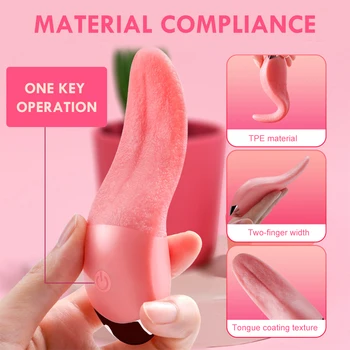 Tongue Licking Vibrator Soft G Spot Clitoral Stimulator Mini Clit Adult Sex Toy for Women Rechargeable Nipple Female Masturbator 4