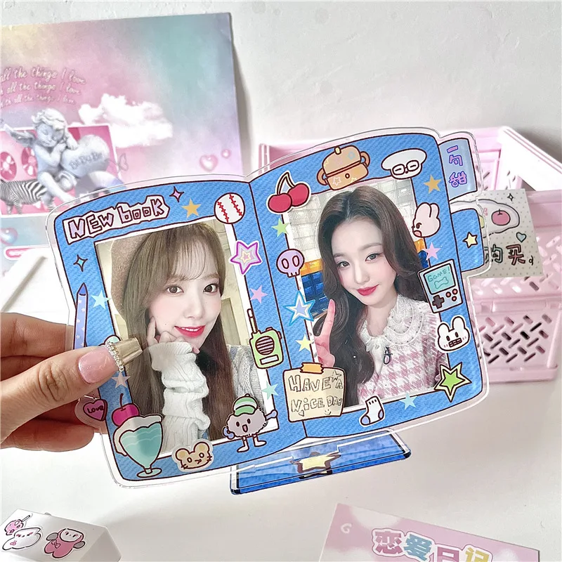

Korean Style Stationery 3 inch Photo Card Holder Decorations Acrylic Ornaments Cute Sweet INS DIY Idol Photocard Display