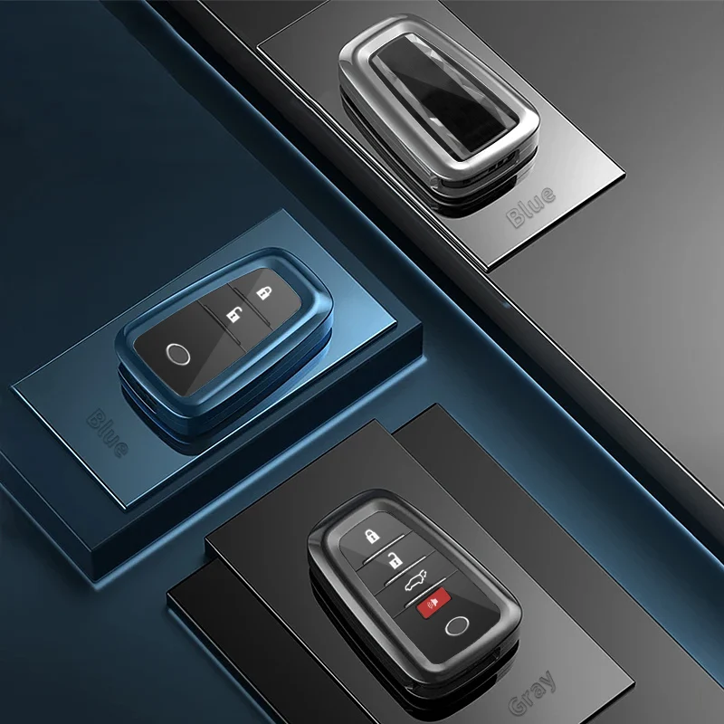Upgraded Accessories Fully Enclosed Protection Metal Key Shell Leather Case For Toyota Land Cruiser 300 LC300