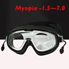 0 To -7.0 Myopia Optical Silicone Large Frame HD Clear Anti Fog Adjustable Swimming Goggles Diving Eyewear for Adult Men Women 1