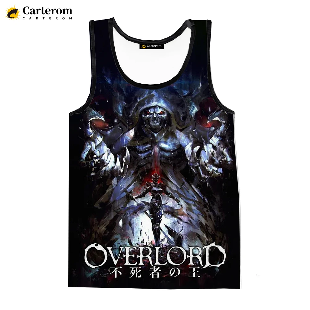 

Anime Overlord Summer Men Tank Tops Sleeveless Fashion T Shirts Digital Printing Harajuku Beach Tops 3D Printed Oversized Tees
