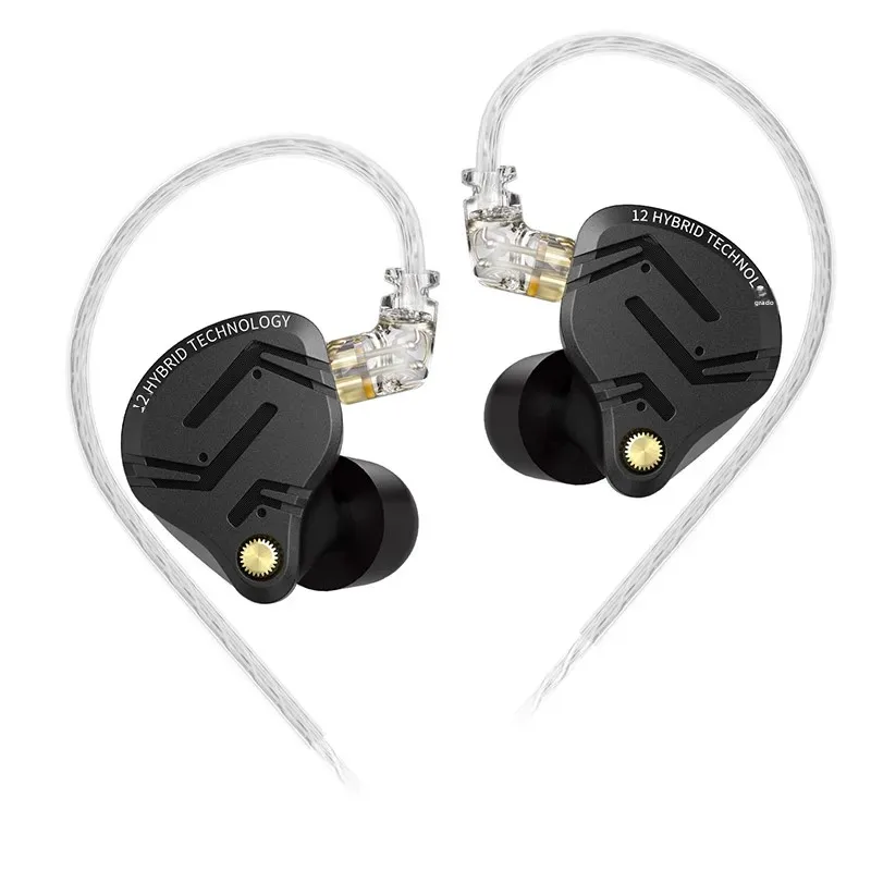 Kz zs12 pro x fones de ouvido intra-auriculares com fio 1dd 5ba unidade híbrida alta fidelidade poderosa baixa música fones esporte com cancelamento ruído