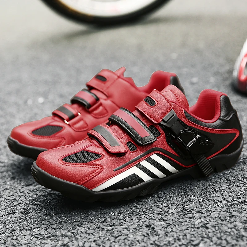 Professional Unisex Rubber Cycle Racing Sport Shoes Breathable Mesh Women Cycling Shoes Over Size 36-48 Men Bicycle Footwears